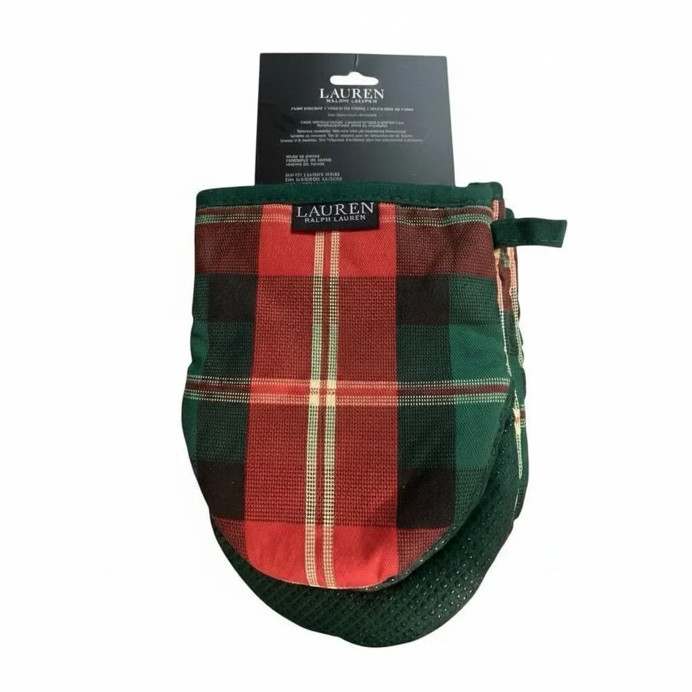 Lauren Ralph Lauren Holiday Tartan Mini Oven Mitts – Set of 2 – New With Tags